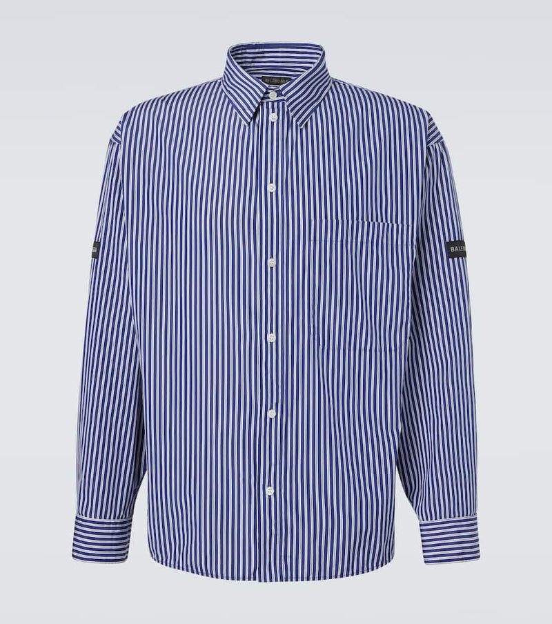 Balenciaga Striped cotton-blend poplin shirt