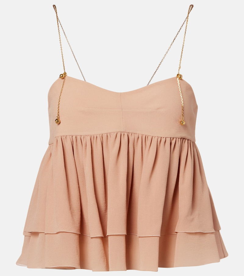 Chloe Gathered silk top