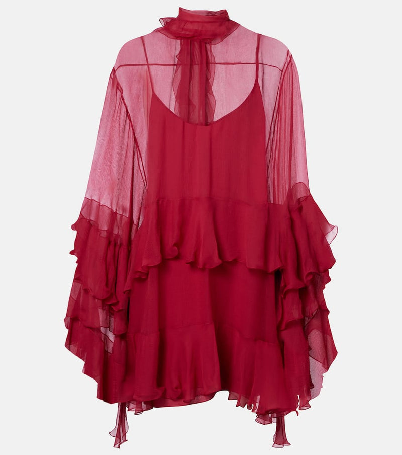 Chloe Ruffled silk muslin minidress