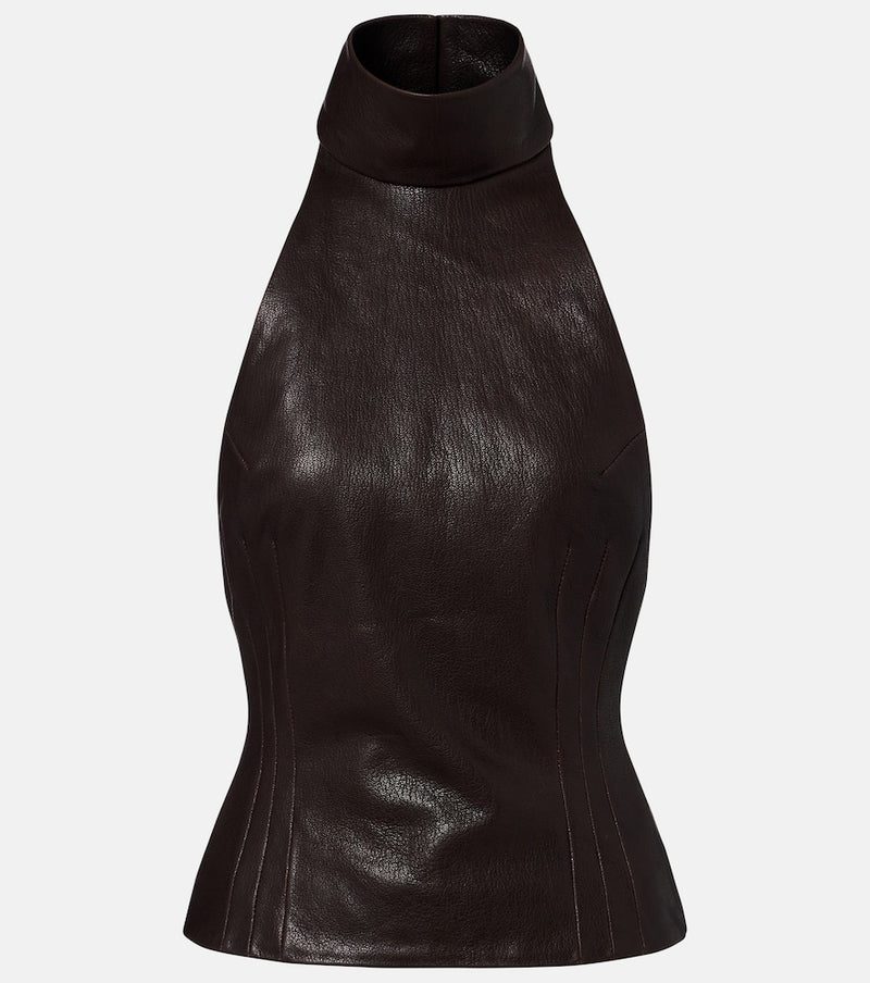 Magda Butrym Halterneck leather top