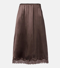 Magda Butrym Lace-trimmed silk satin slip skirt