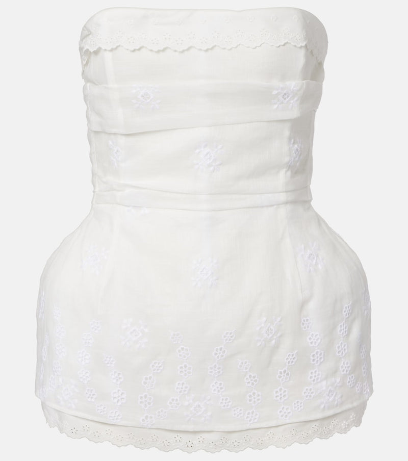 Magda Butrym Scalloped cotton-blend bandeau top