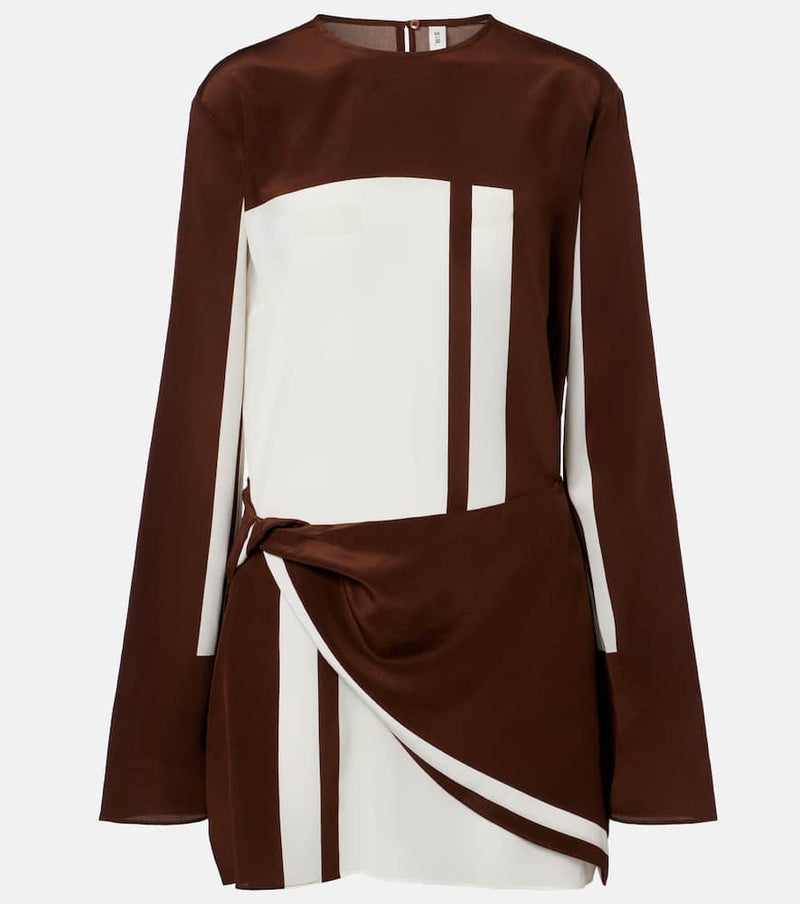 SIR Printed silk satin minidress