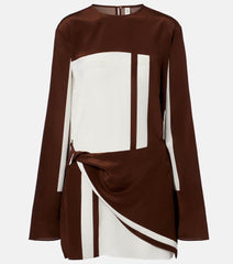 SIR Printed silk satin minidress