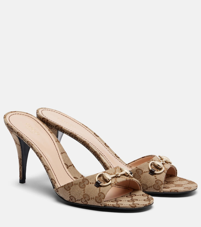 Gucci Erin Horsebit GG Canvas mules