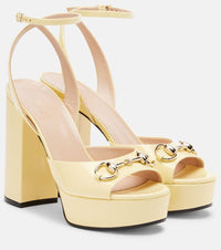 Gucci Horsebit 85 leather platform sandals