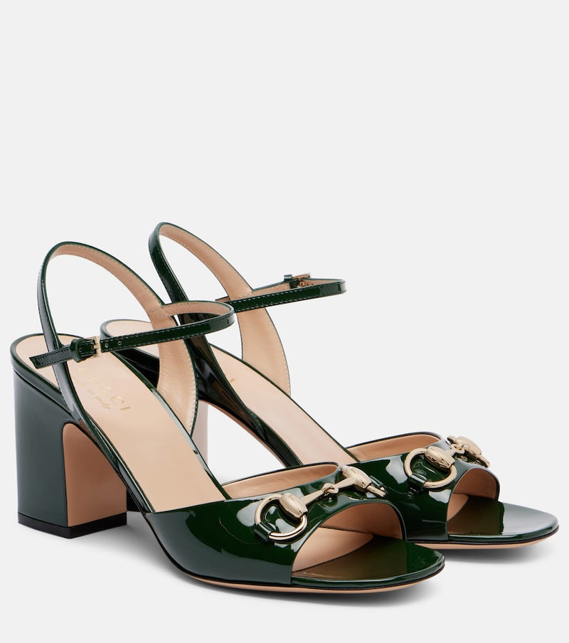 Gucci Lady Horsebit 75 patent leather sandals