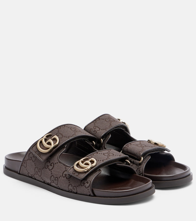 Gucci Double G GG Canvas sandals
