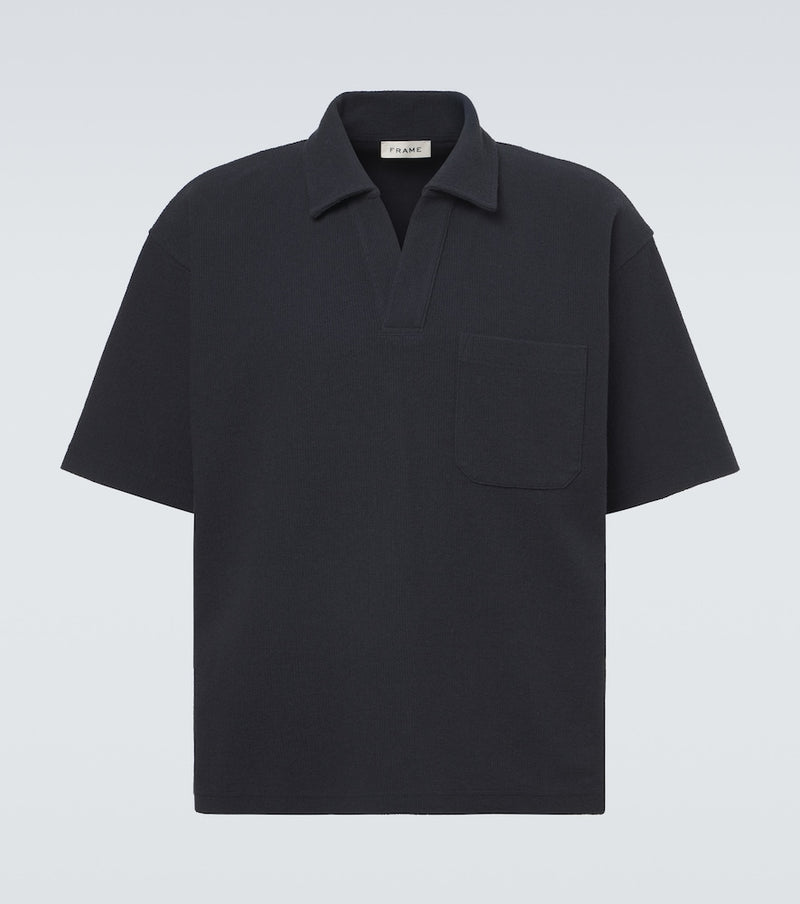 Frame Textured cotton-blend polo shirt