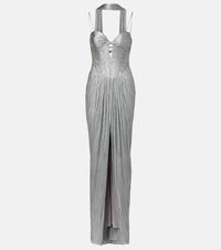 Maria Lucia Hohan Tonia scarf-detail silk tulle bustier gown