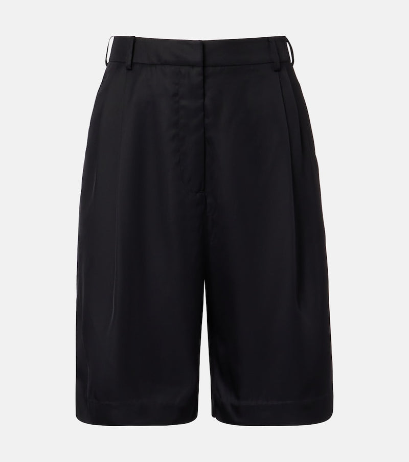 The Frankie Shop Marfa pleated twill Bermuda shorts