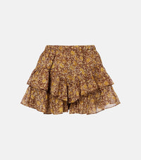 Marant Etoile Jocadia floral tiered cotton voile shorts