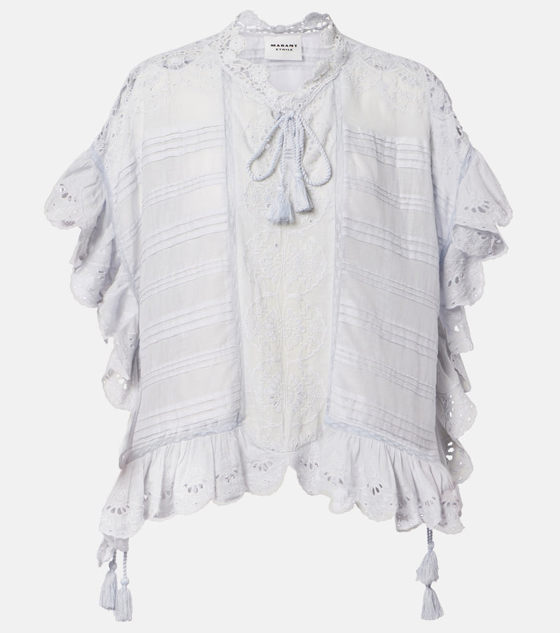 Marant Etoile Payton broderie anglaise cotton top
