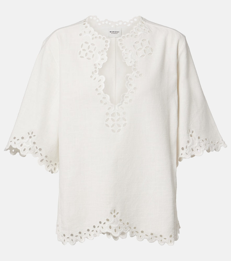 Marant Etoile Shana embroidered cotton top