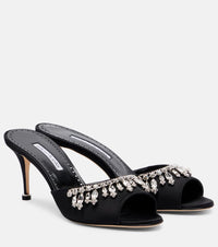 Manolo Blahnik Tulimu 70 embellished satin mules