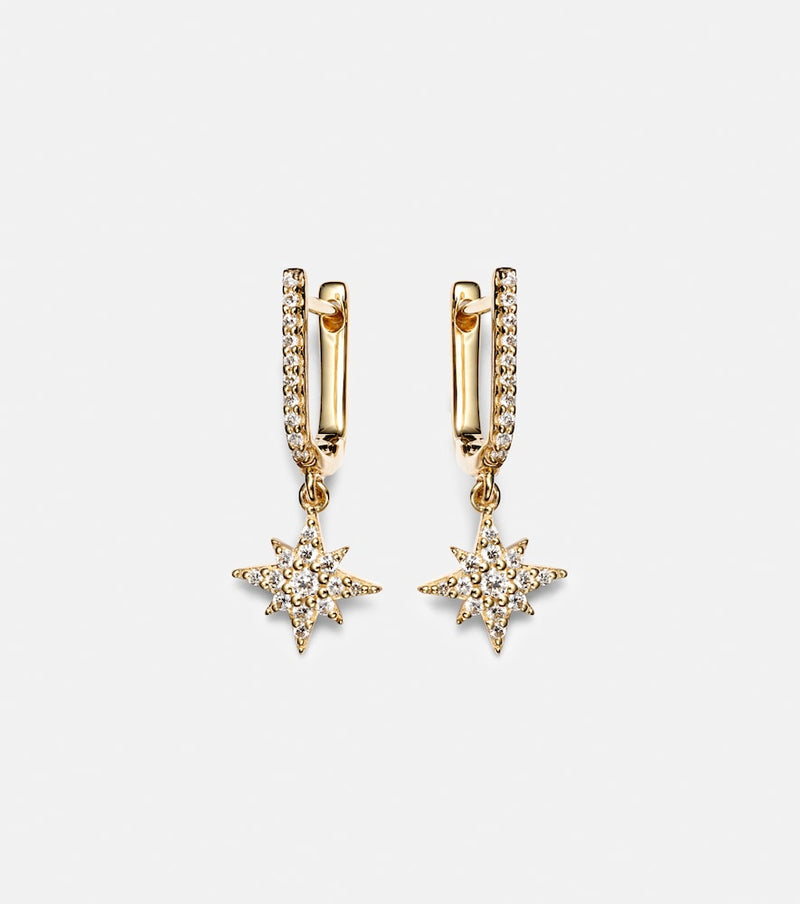 Stone and Strand Northern Star 14kt gold drop earrings with diamonds