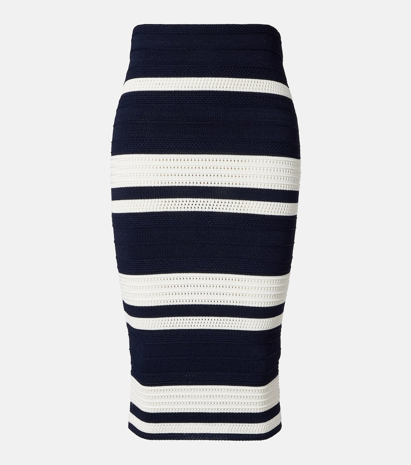 Ralph Lauren Collection Striped knitted pencil skirt