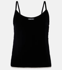 Prada Lace-trimmed velvet camisole