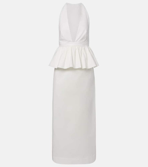 Adriana Degreas Peplum cotton maxi dress