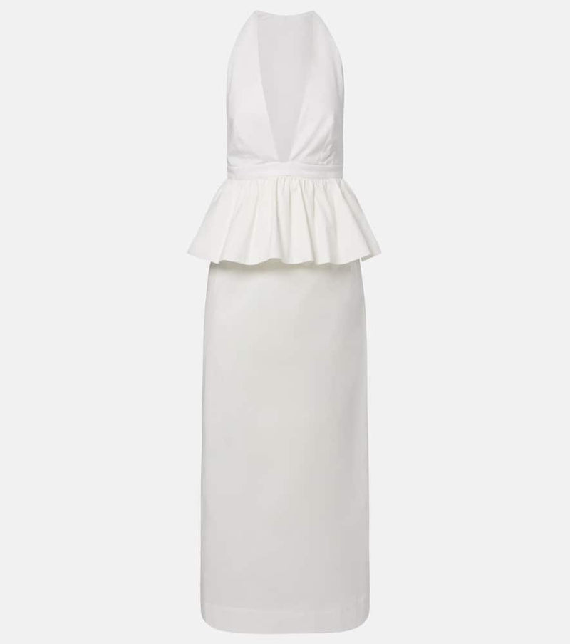 Adriana Degreas Peplum cotton maxi dress
