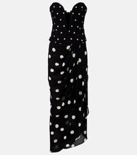 Adriana Degreas Polka-dot draped midi dress