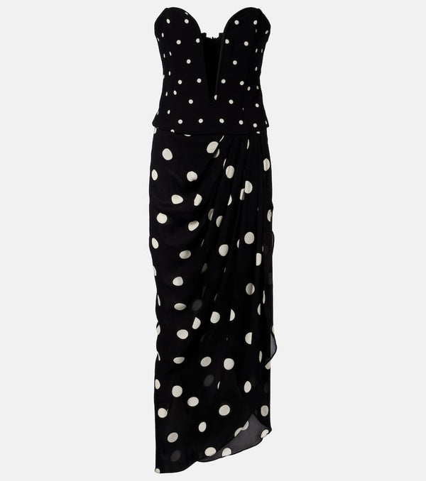 Adriana Degreas Polka-dot draped midi dress