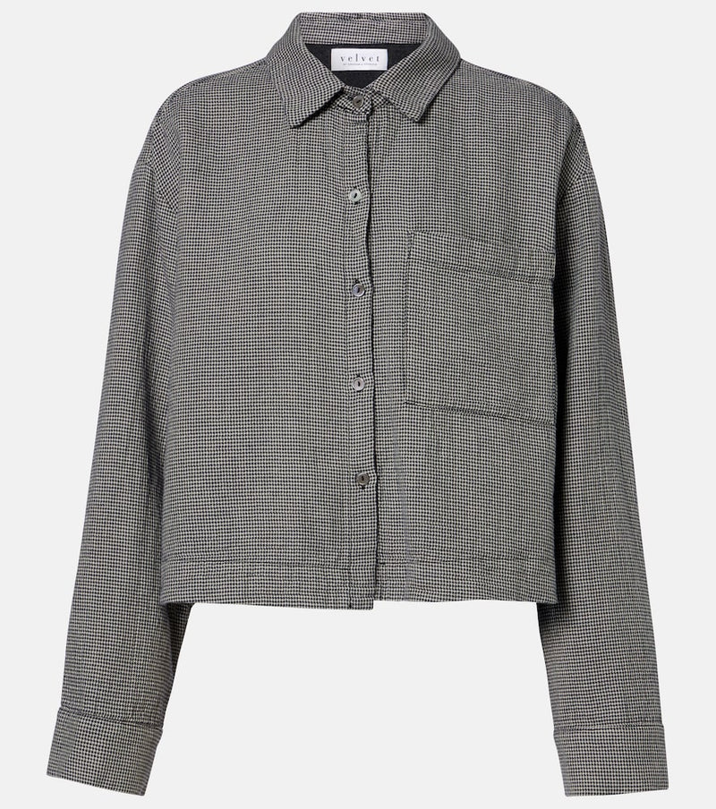 Velvet Adeline houndstooth cotton shirt