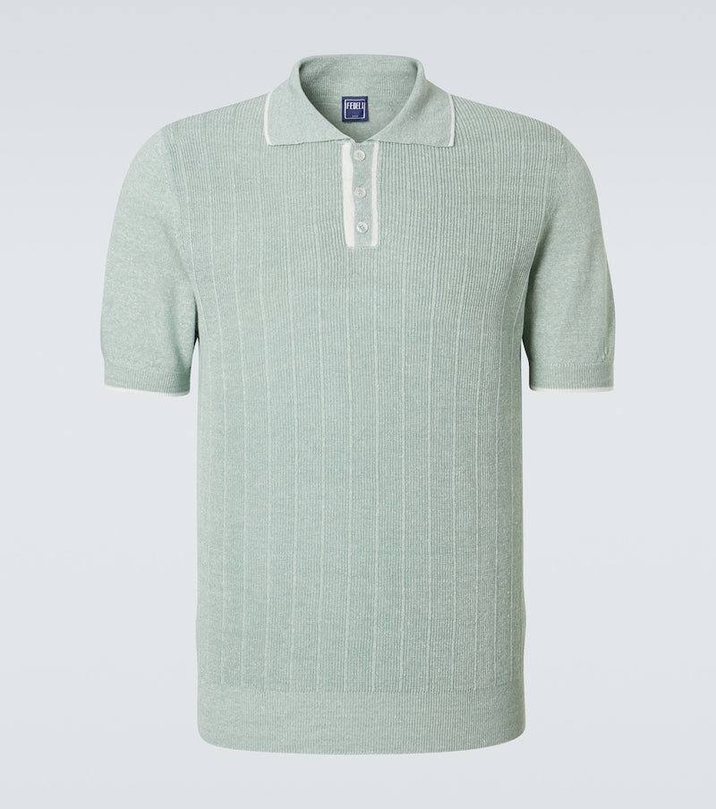 Fedeli Dodo linen and cotton polo shirt