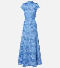 Rotate Floral embroidered maxi dress