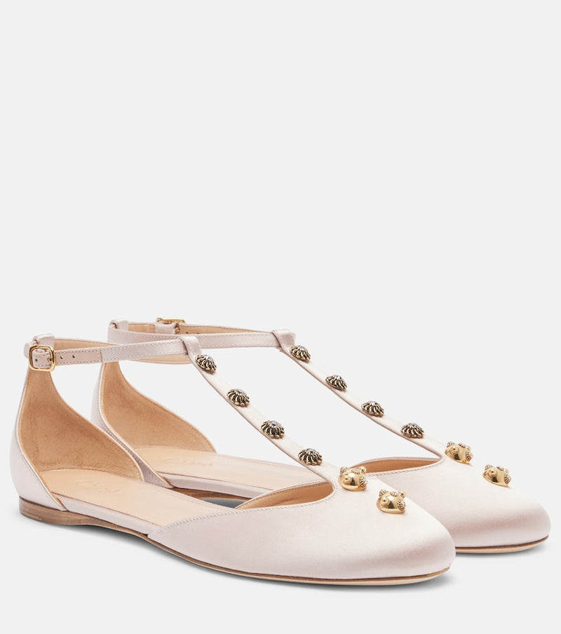 Chloe Celeste embellished satin flats