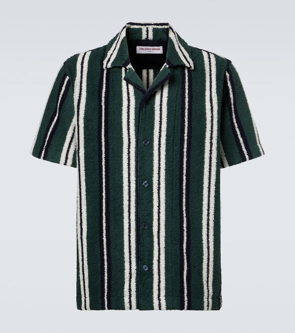 Orlebar Brown Griffith striped cotton-blend terry bowling shirt