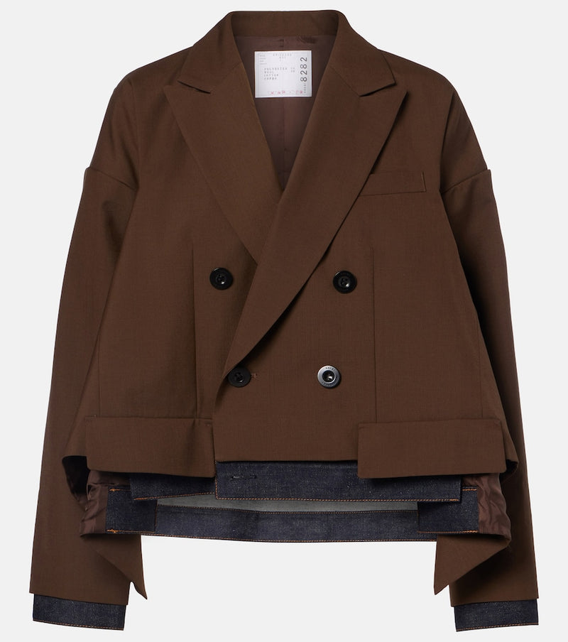 Sacai Denim-trimmed jacket