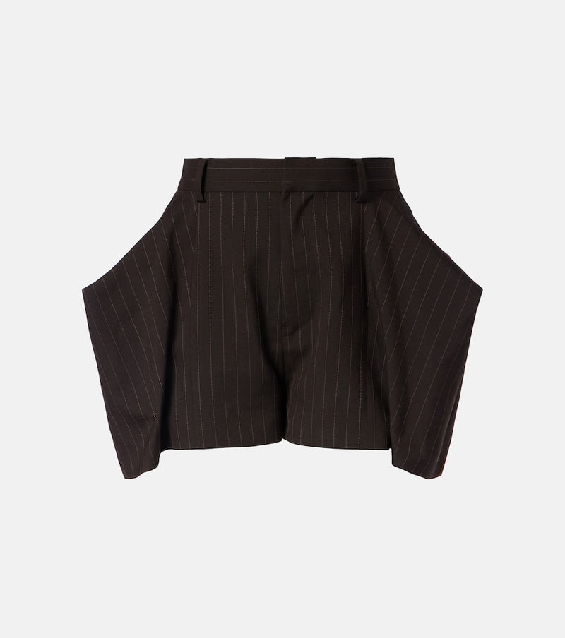 Sacai Striped Bermuda Shorts Brown