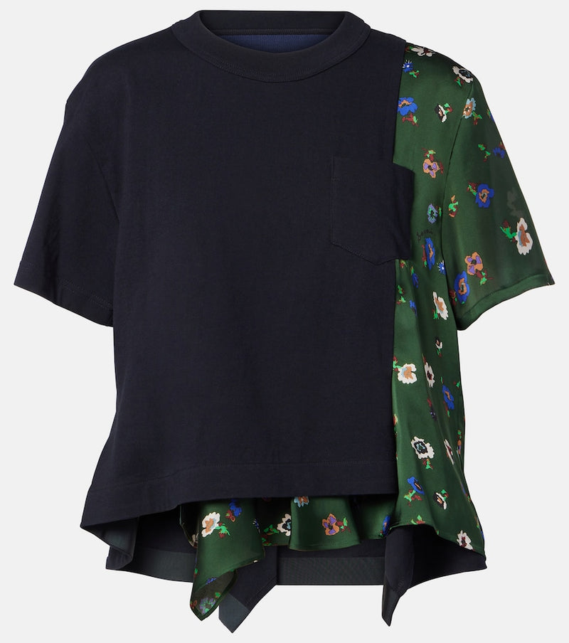 Sacai Floral cotton top