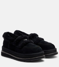 Sacai x UGG suede and shearling penny loafers