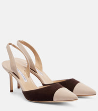 Manolo Blahnik Capsli 70 suede slingback pumps