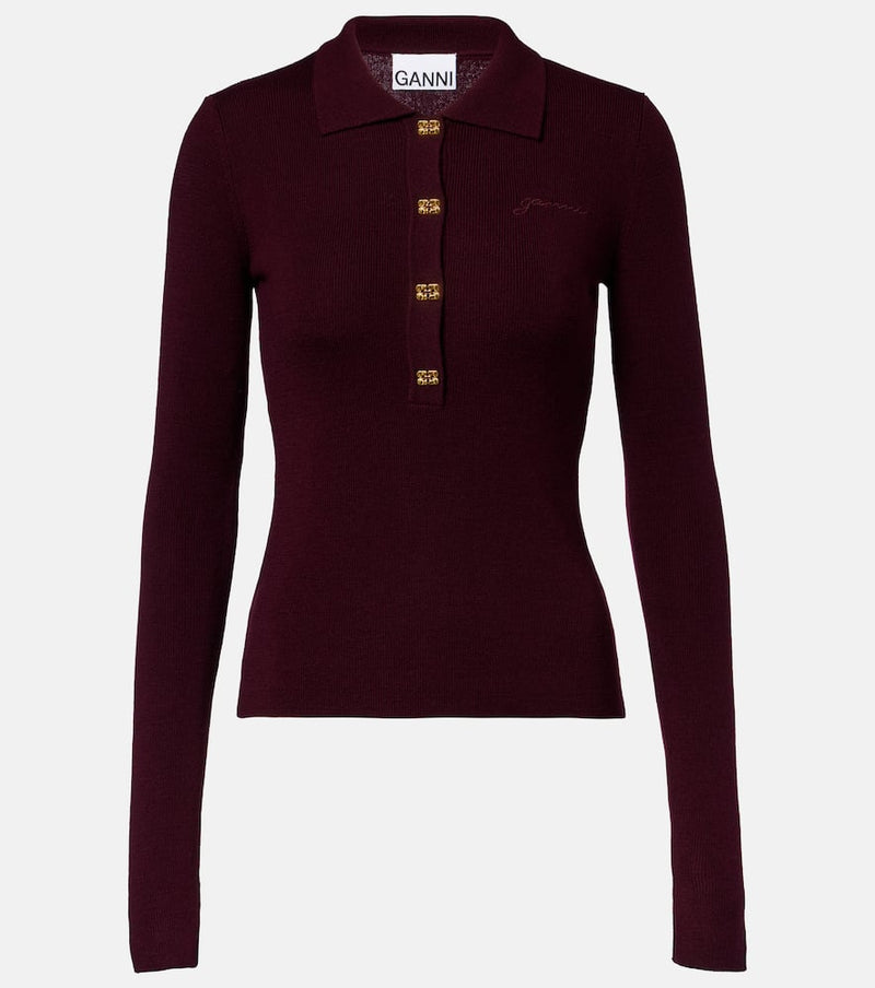 Ganni Wool polo sweater