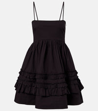 Ganni Ruffled cotton-blend minidress