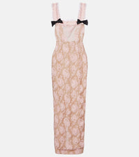 Alessandra Rich Ruffled cotton-blend lace maxi dress