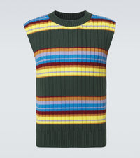 Dries Van Noten Striped cotton and wool sweater vest