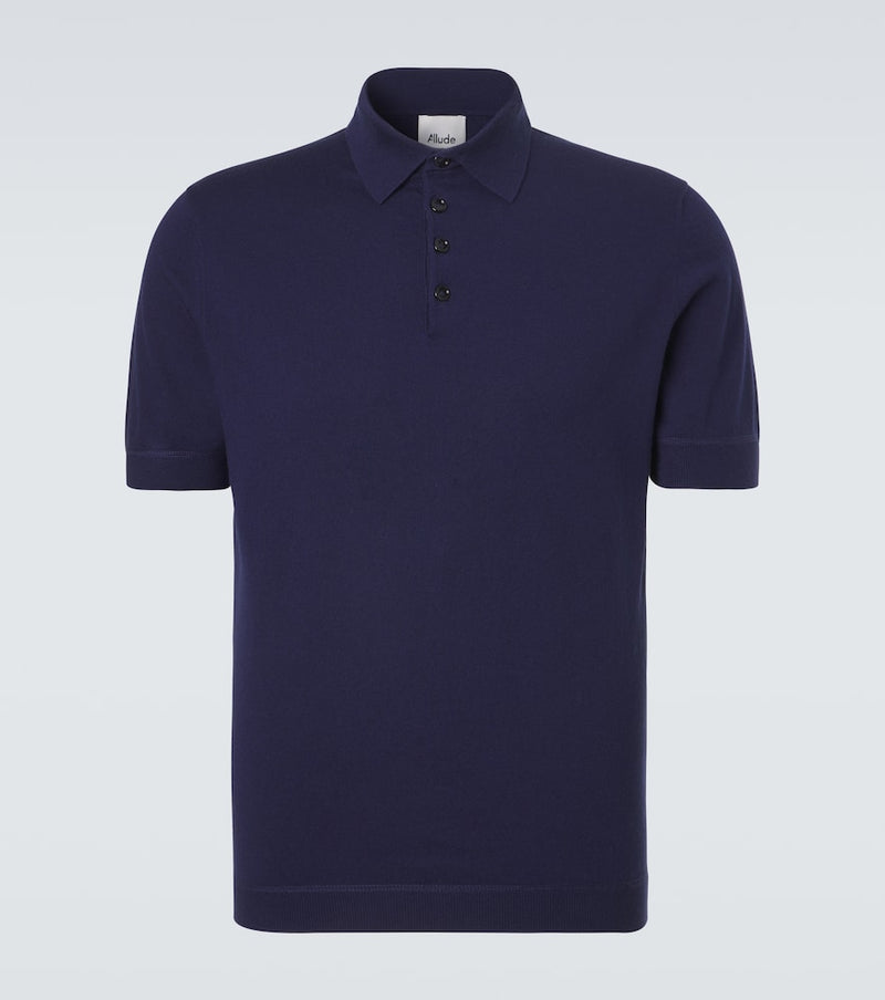 Allude Cotton, silk, and cashmere polo shirt