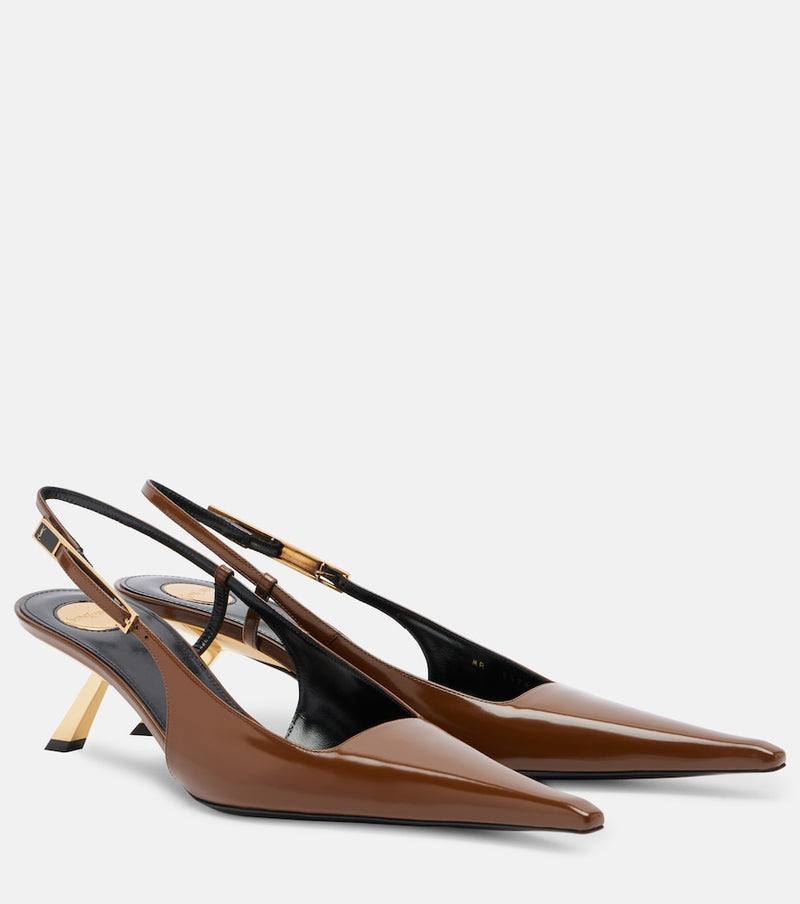 Saint Laurent Babylone Cassandre leather platform mules