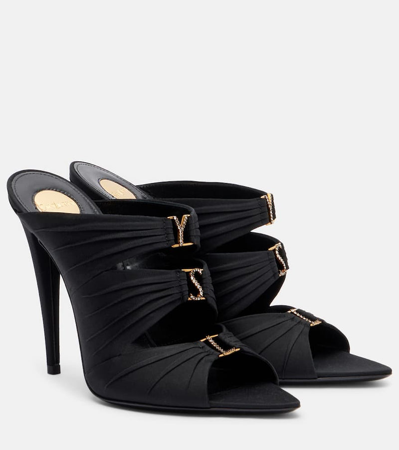 Saint Laurent Emilie 110 crepe satin mules