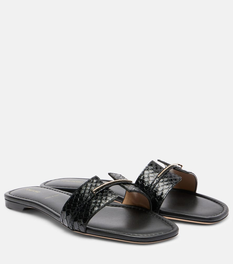 Tom Ford Julianne croc-effect leather slides