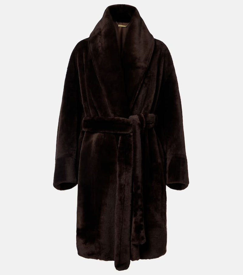 Nour Hammour Juno shearling wrap coat