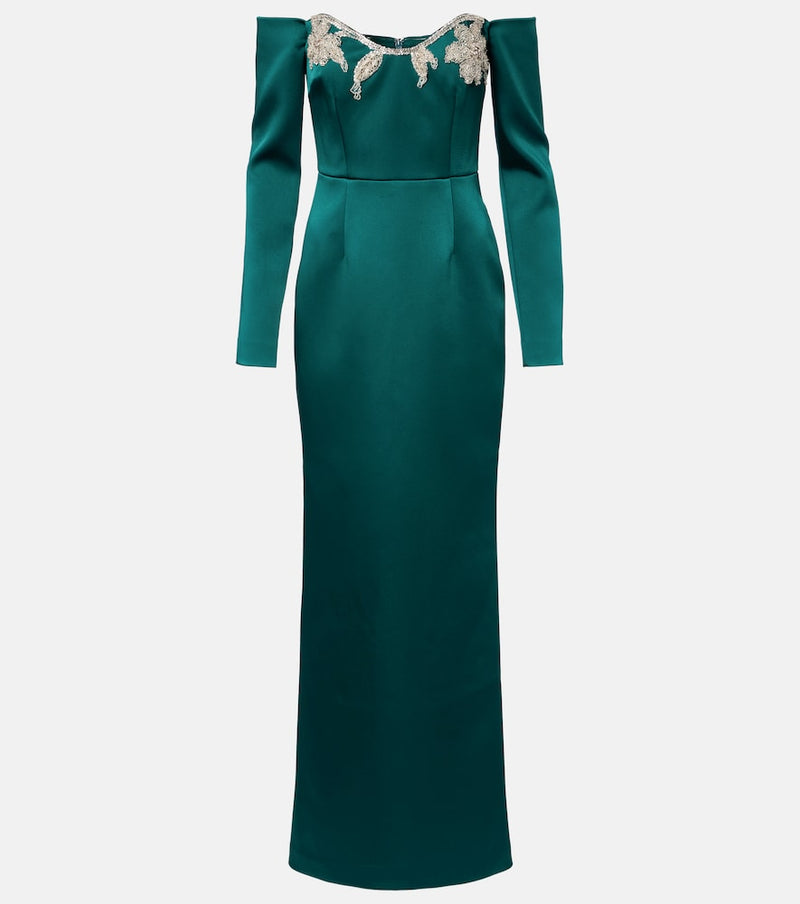 Rebecca Vallance Ellerie embellished off-shoulder gown