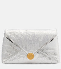 Dries Van Noten Envelope Small metallic leather clutch