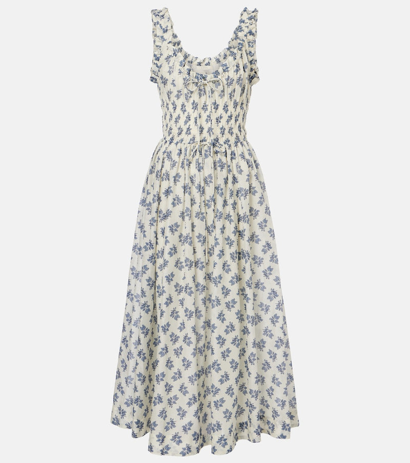 Doen Emmaretta floral cotton midi dress