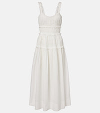 Doen Marianne ruffled cotton poplin midi dress