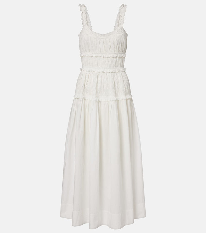 Doen Marianne ruffled cotton poplin midi dress
